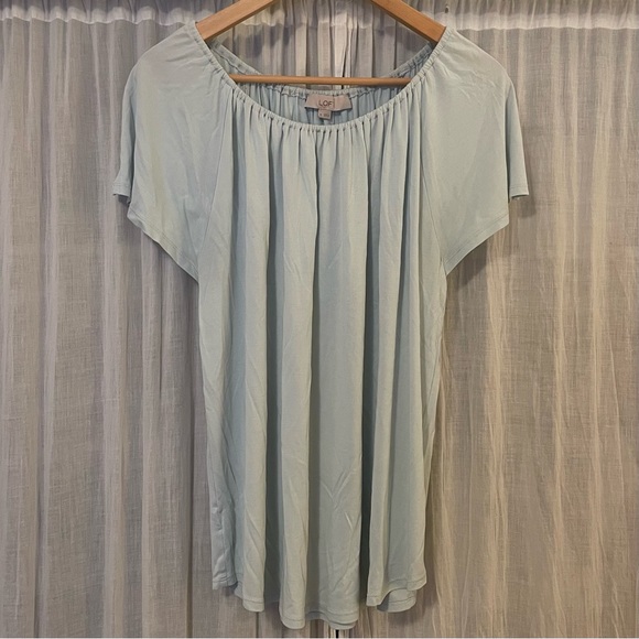 LOFT Silky Split-shoulder Ballet Neck Top - Picture 3 of 6